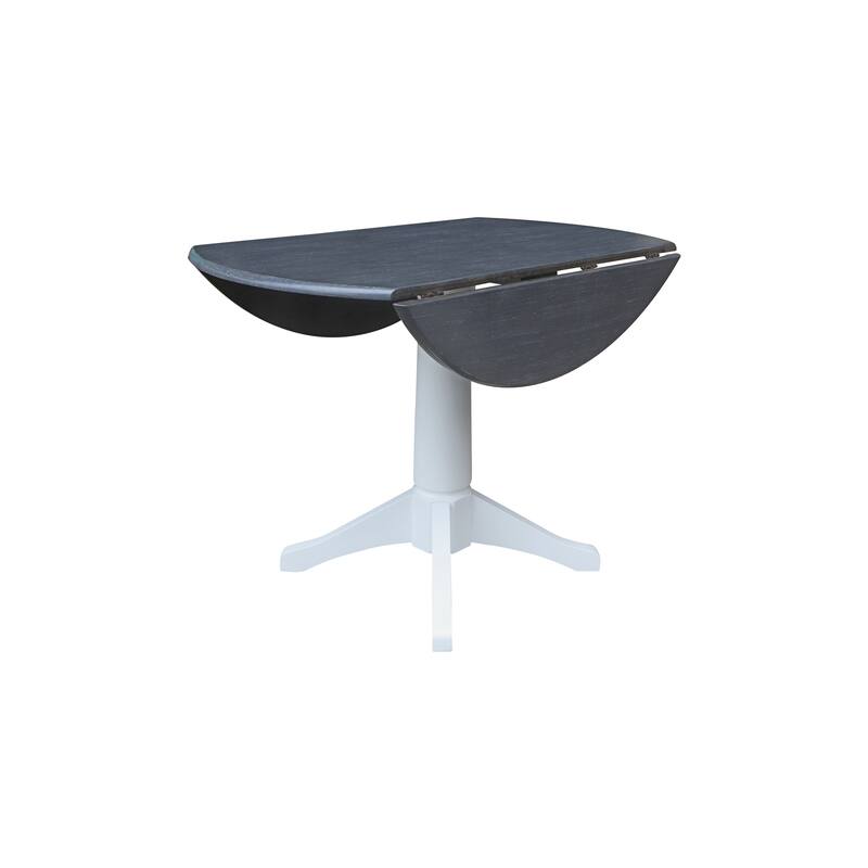 42 in. Round Top Dual Drop Leaf Pedestal Dining Table