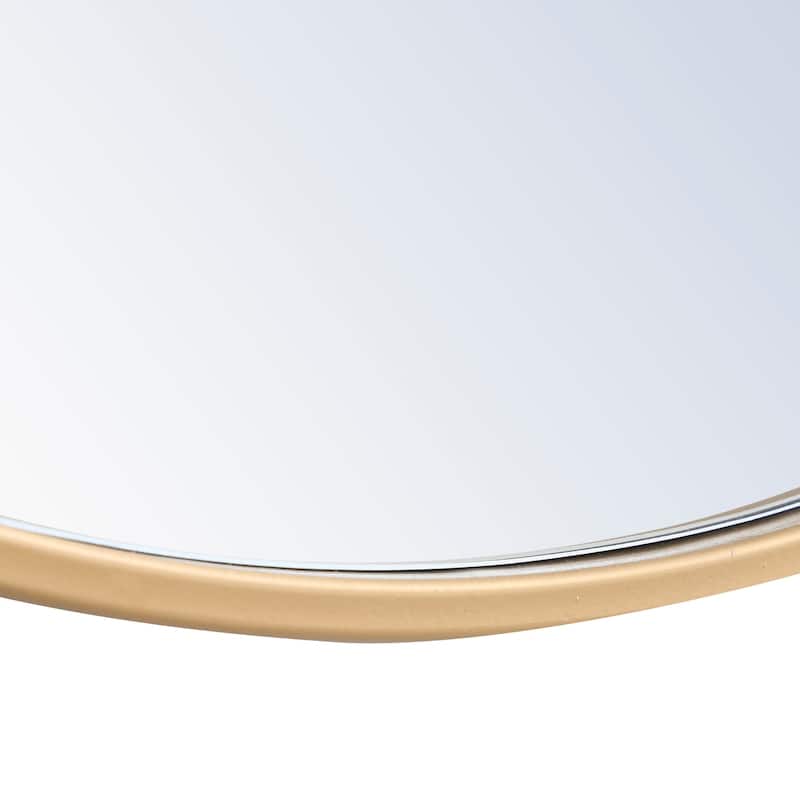 Strick & Bolton Patti Metal 36-inch Round Mirror with Decorative Hook