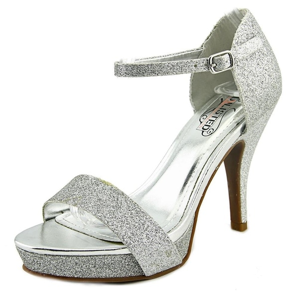 Unlisted Kenneth Cole Real Action Women Open-Toe Leather Silver Heels