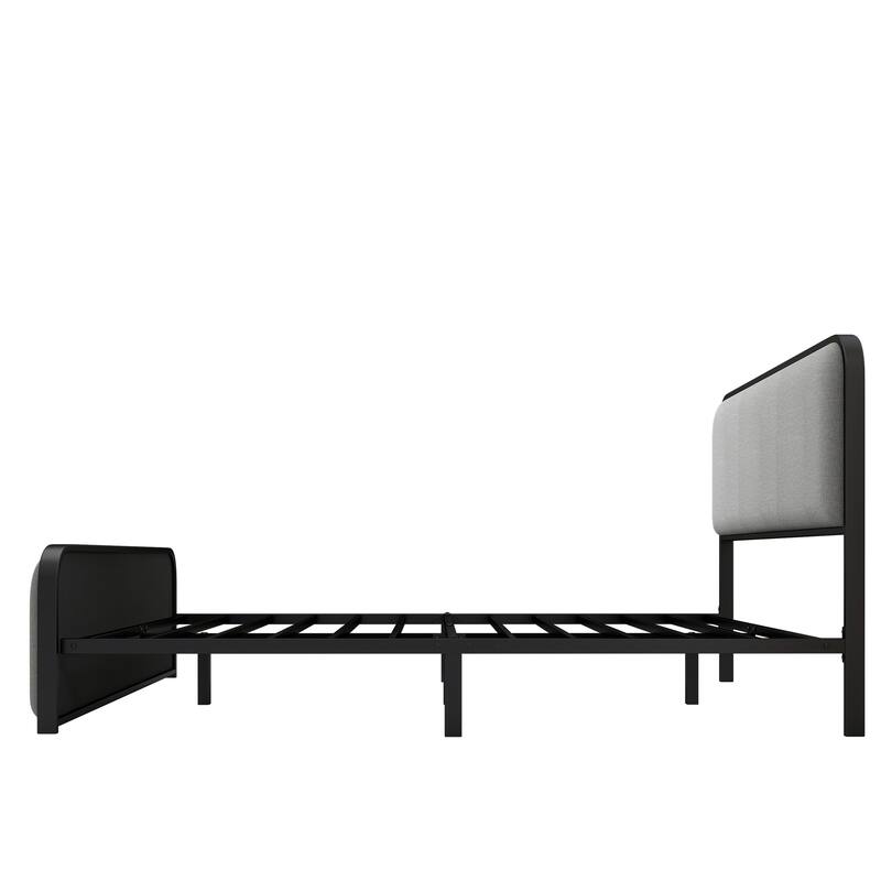 Curved Upholstered Headboard and Footboard Bed