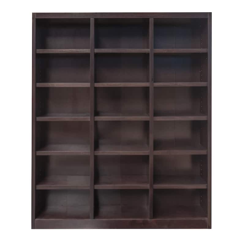 Concepts in Wood Bookshelf, 18 Shelf, Triple Wide, 84 inch Tall