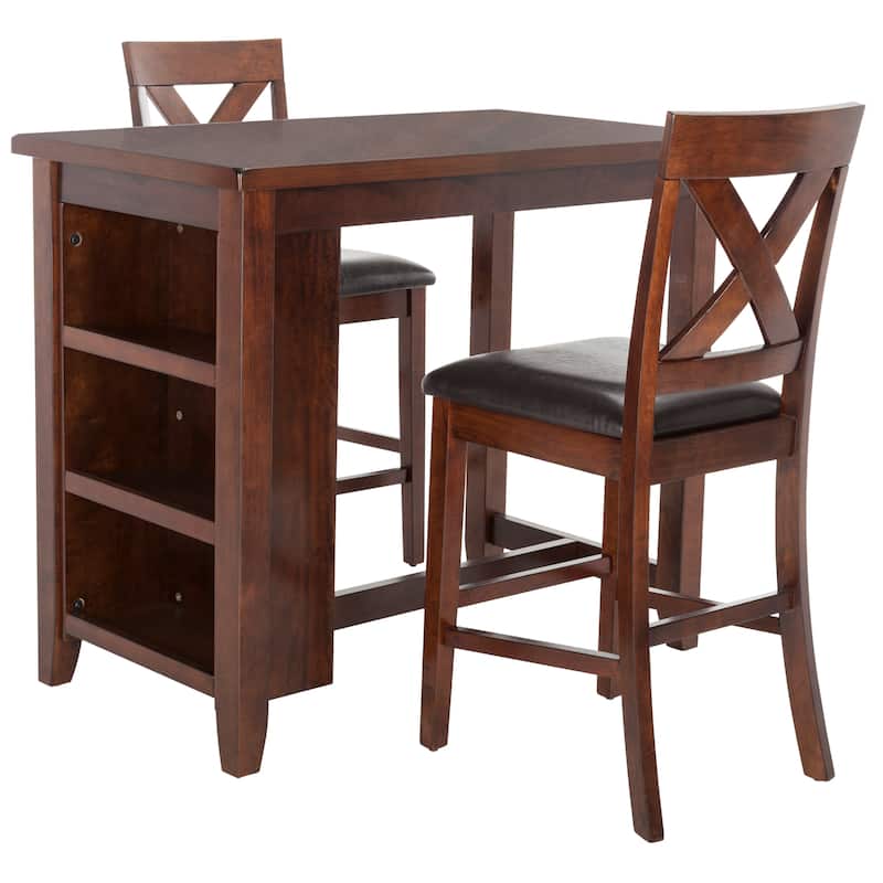 SAFAVIEH Shadya 3-Piece Wood Pub Set - 42" x 24" x 36" - 42Wx24Dx36H