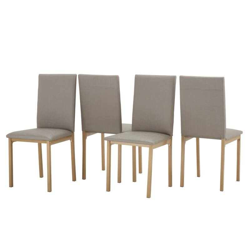 Darcy Gold Metal and Grey Dining Chair (Set of 4) by iNSPIRE Q Bold - Grey PU Side Chair