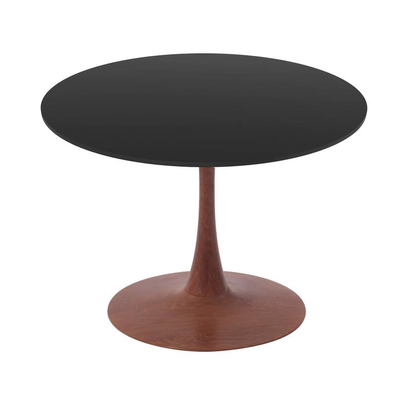 Bristol 24" Round Dining Table with MDF Top and Cherry Steel Pedestal Base for Modern Kitchen and Dining Room - Black
