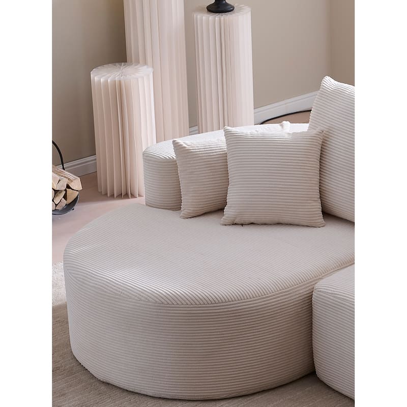 Christopher Knight Home - 106'' Cloud Curved Sectional Sofa with Right Chaise Lounge and Ultra-Soft Foam Comfort