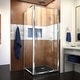 preview thumbnail 5 of 30, DreamLine Flex 32 in. D x 32 in. W x 74 3/4 in. H Pivot Shower Enclosure and Shower Base Kit - 32" x 32" - 32" x 32" Black Base Chrome Finish