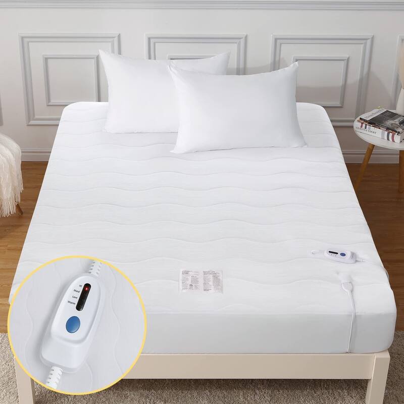 Heated Mattress Pad Queen Size 5 Fast Heating Levels & 10 Hours Auto
