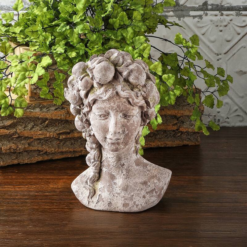 10.5" Resin Mossed Lady Bust Planter