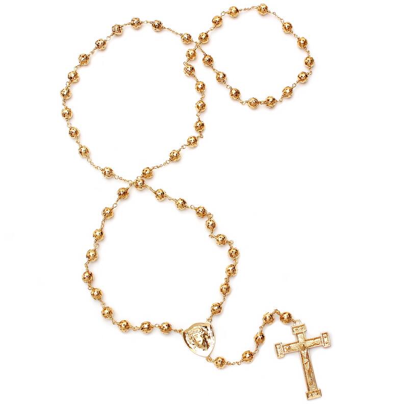 Roberto Martinez Gold or Platinum Plated Nazareth Rosary Necklace - Yellow