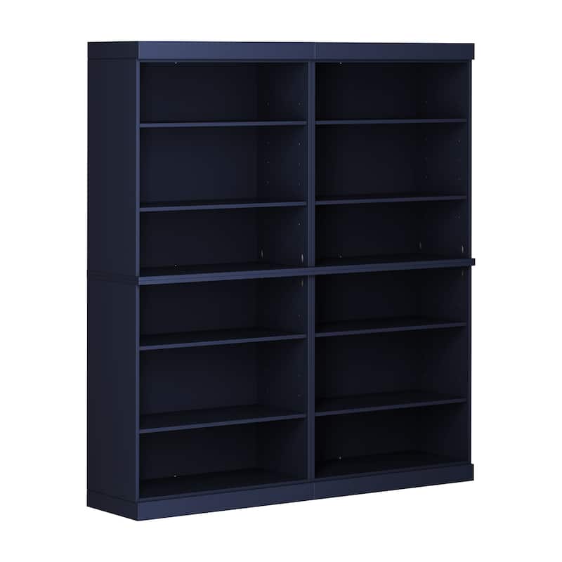Palace Imports 100% Solid Wood 12-Shelf Bookcase, Adjustable Shelves, 64" Wide, 71.5" Tall