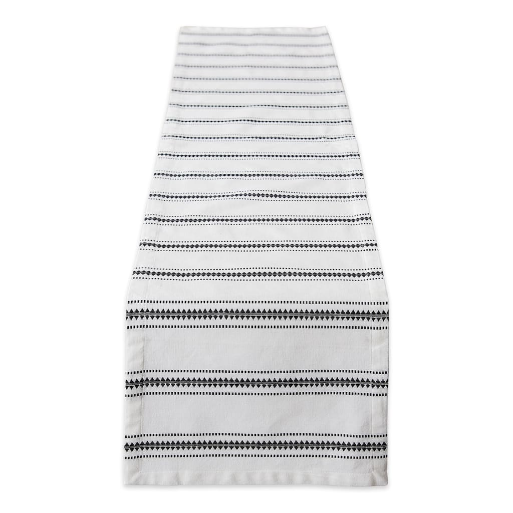DII French Blue Zig Dobby Stripe Table Runner