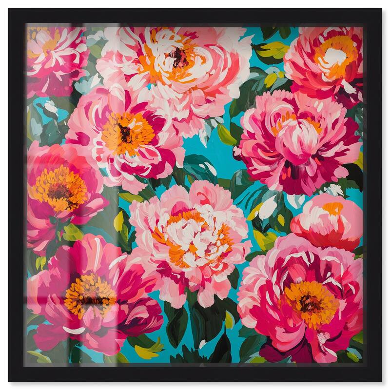 Maximalist Bloom Shadowbox by Art Remedy - Black - 24" x 24"