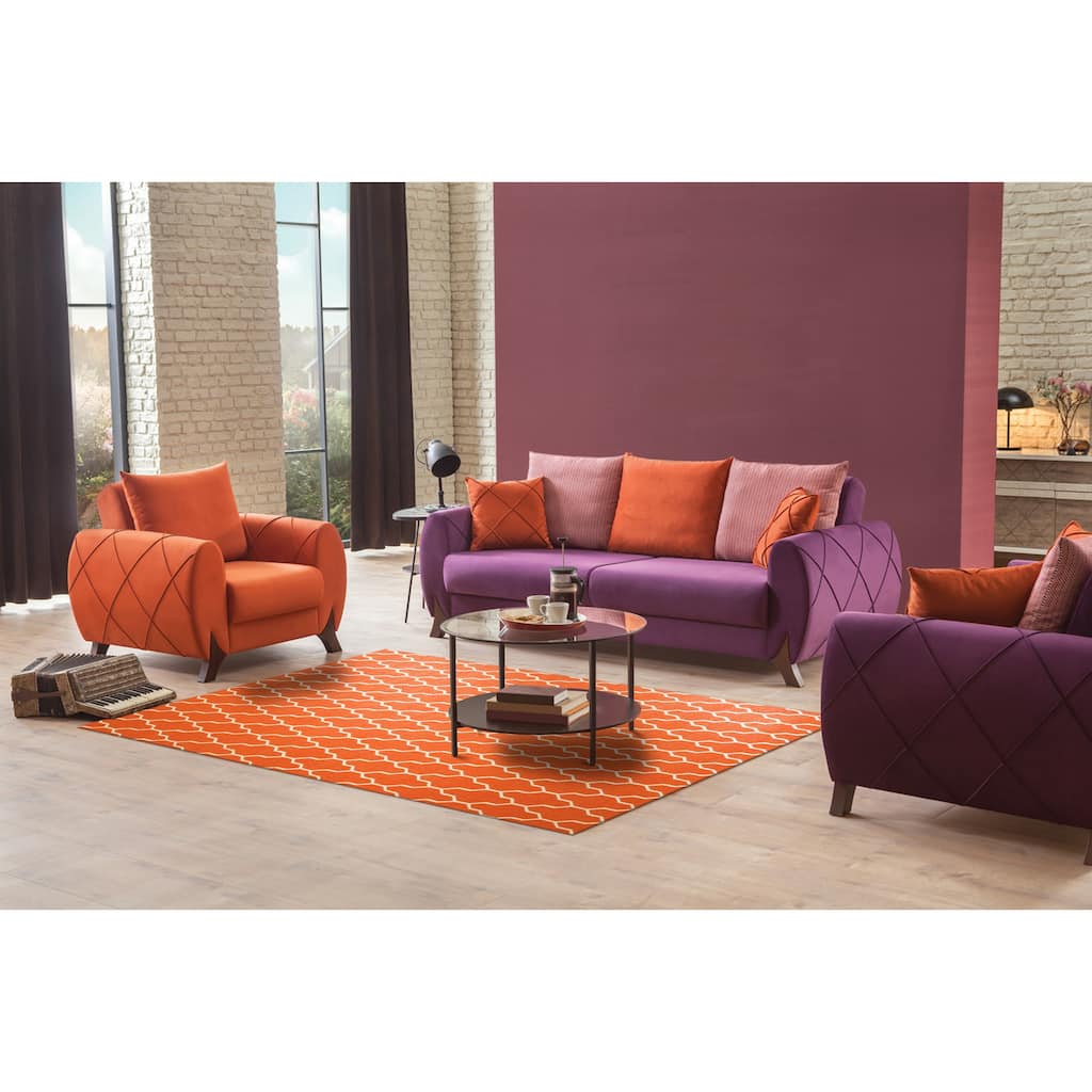 Home Déco Handmade Wool Reversible Modern Moroccan Kilim Rug | Vibrant Orange Area Rug for Living Room, Bedroom, Office