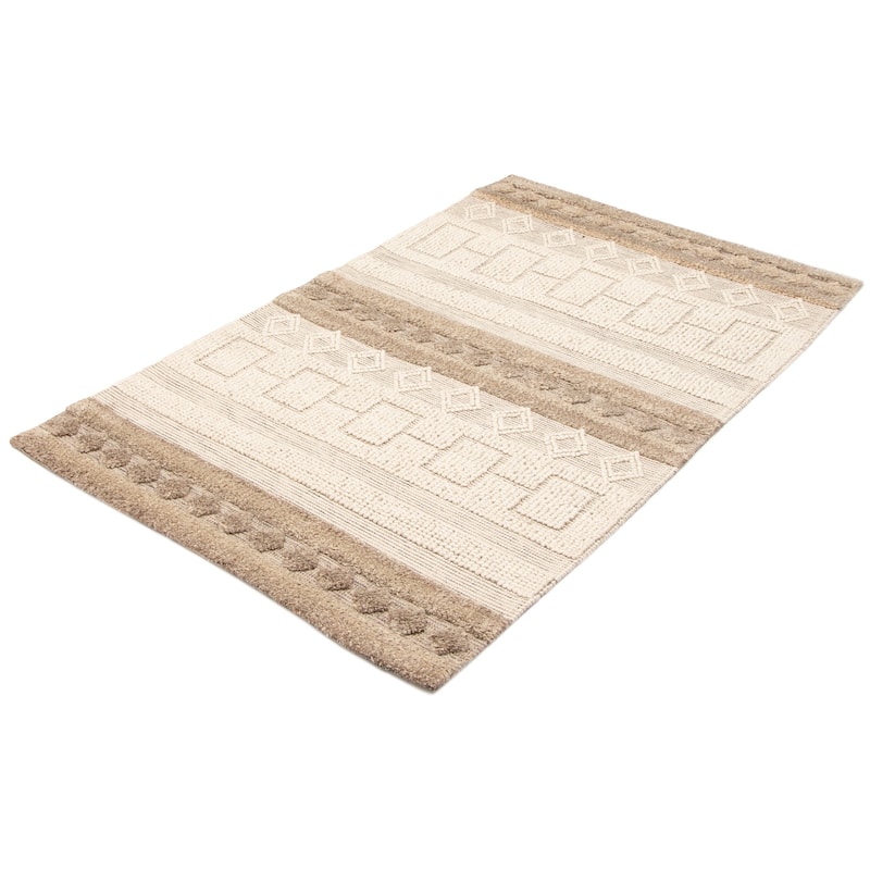 ECARPETGALLERY Braid weave Sienna Cream Wool Rug - 5'0 x 4'10