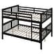 preview thumbnail 26 of 36, Full Over Full Bunk Bed with Ladder, Solid Wood Bunk Bed Frame with Safety Guardrail for Teens/Adults, Convertible into Two Beds