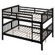 preview thumbnail 10 of 11, Full over Full Bunk Bed with Ladder, Espresso, No Box Spring Needed, Solid Pine Wood Construction