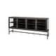 preview thumbnail 14 of 47, Arelius Light Brown w/ Black Metal Base 4 Door Glass Cabinet Sideboard - 70.0L x 18.0W x 32.0H Dark Brown