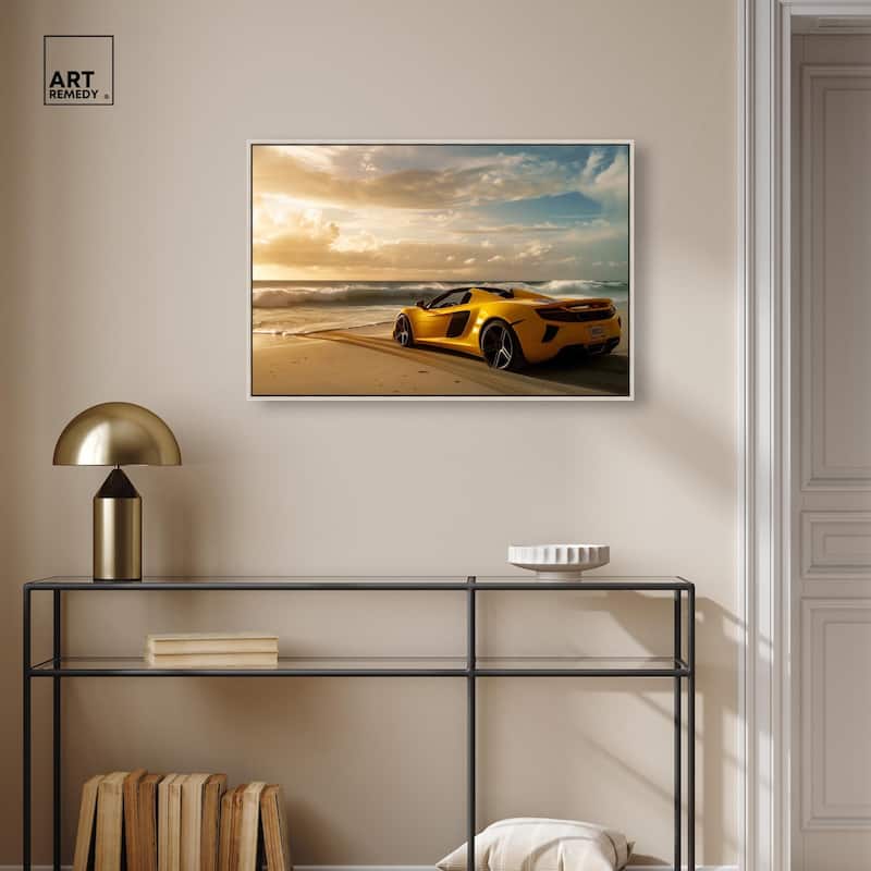 Beach Sports Car Canvas by Art Remedy