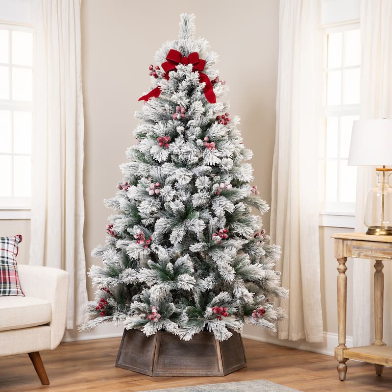 Full Flocked Fairfield Fir Artificial Christmas Tree - 6.5' -Unlit - 6.5 Foot