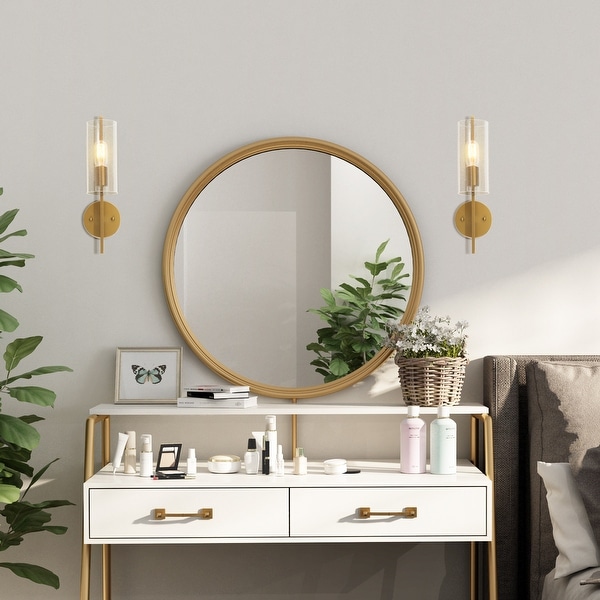 Shop Glam 1-light Golden Bathroom Vanity Lighting Sconce ...