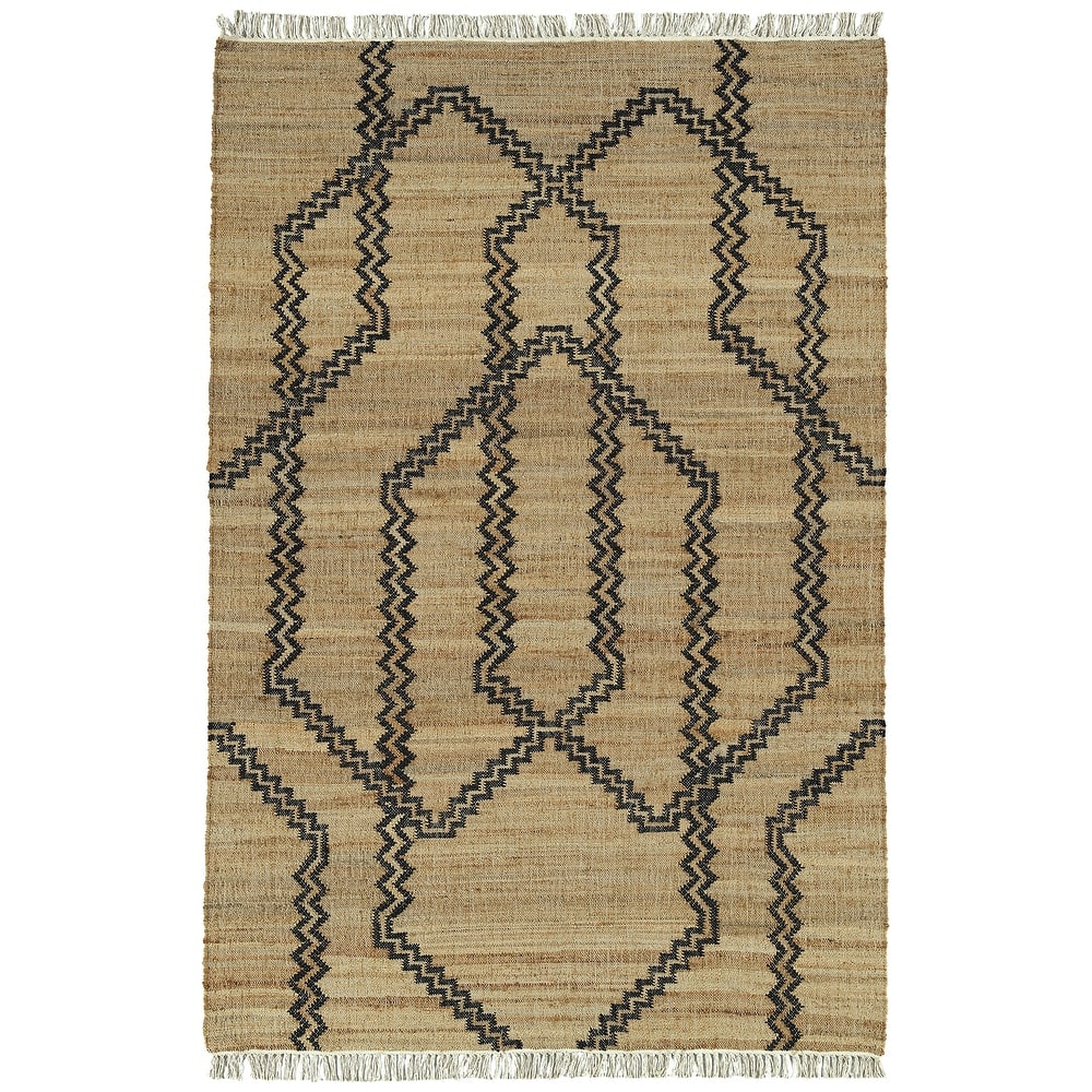 Natural Jute Black Hand-Made Indoor Area Rug