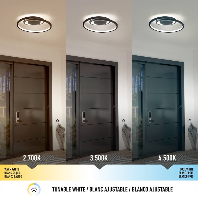 Artika Salto Flushmount Ceiling Light, Black