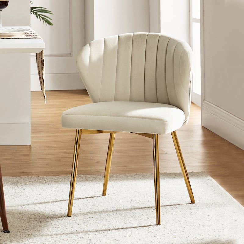 Aruna Accent Chair with Metal Legs 20''W X 19.5 ''D X 29''H by HULALA HOME