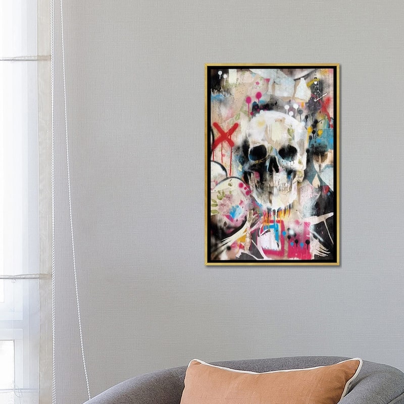 iCanvas "Skull" by Famous When Dead Framed Canvas Print