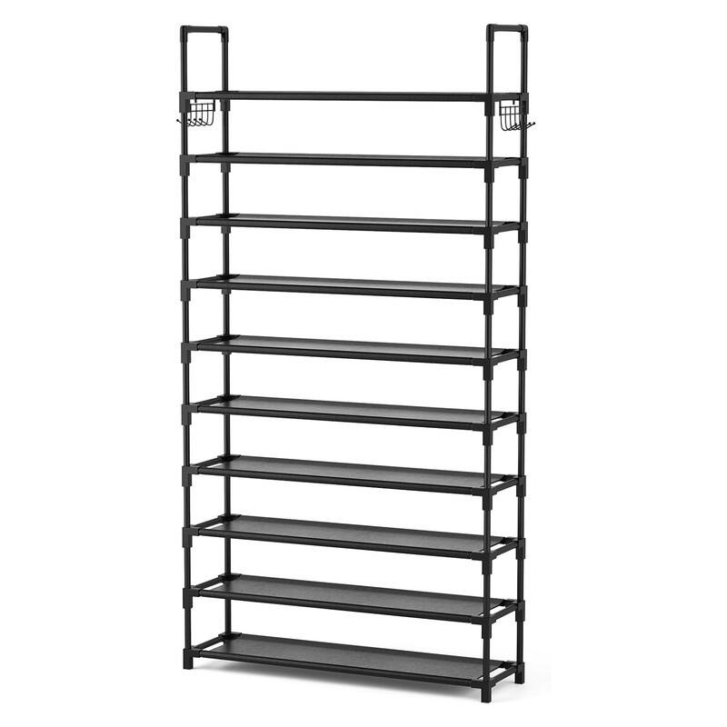 10-Tier Shoe Rack - Large Capacity 50 Pair Organizer
