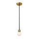 preview thumbnail 1 of 3, Neutra 1 Light 6 inch Matte Black + Foundry Brass Mini Pendant Light