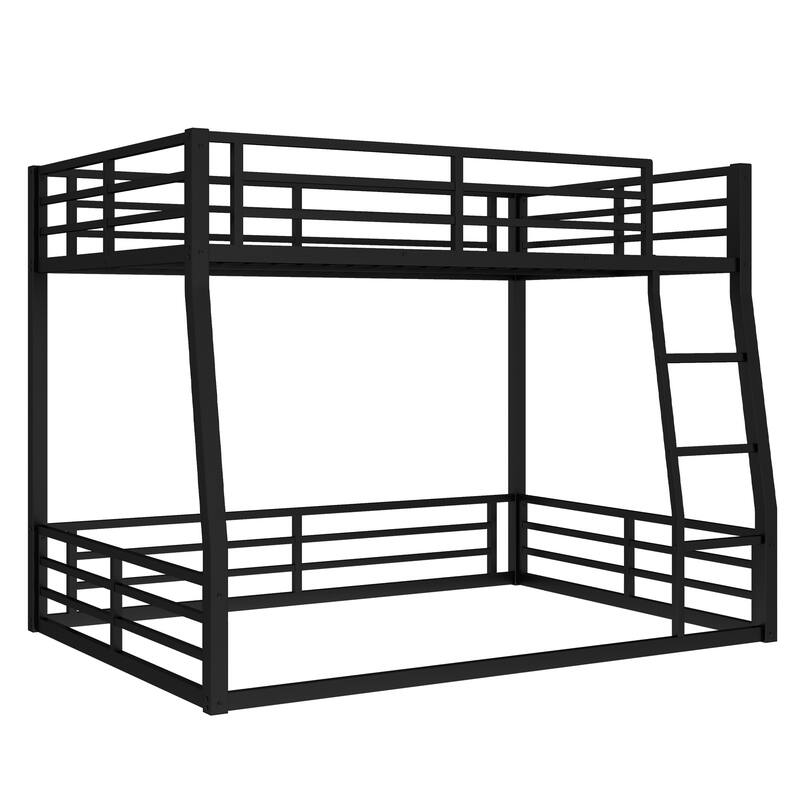 Full XL over Queen Metal Bunk Bed for Teens & Adults - Space Saving, Sturdy Frame, Noise Reduced, No Box Spring Needed