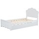 preview thumbnail 26 of 24, Twin Size Wood Platform Kids Bed with Headboard & Twin Size Trundle, Cappuccino