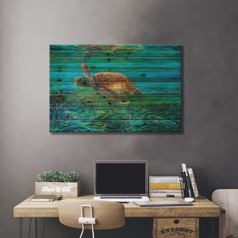 Blades Print On Wood by Iris Scott - Multi-Color