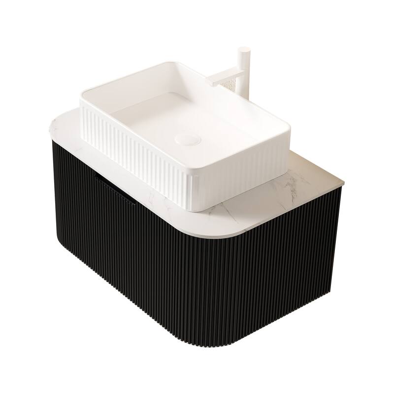 Wall-Mounted Floating Bathroom Vanity with Sink