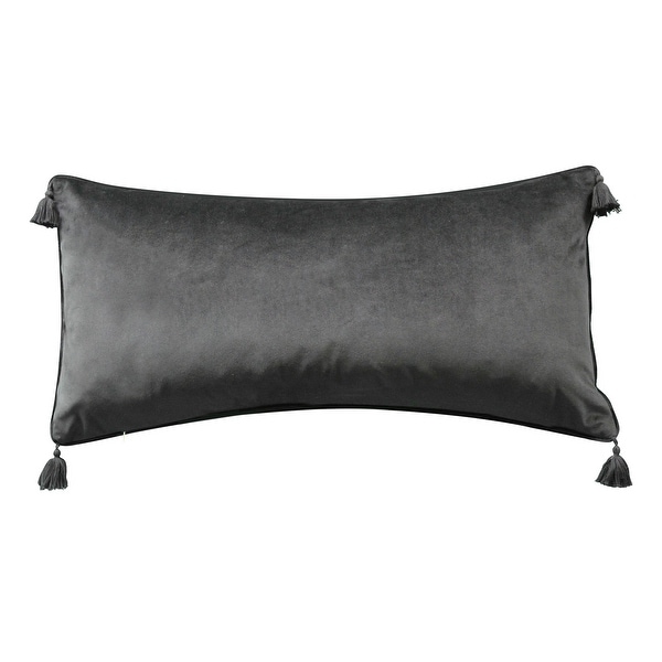 Velvet lumbar throw top pillow