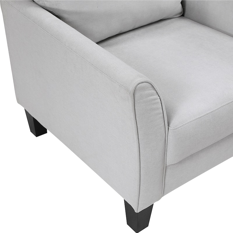 Felix 56" Textured Living Room Loveseat - Wood Finish Exposed Feet