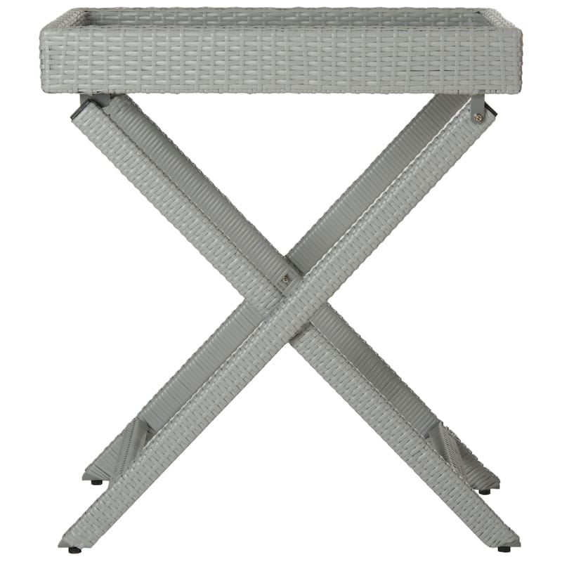 SAFAVIEH Outdoor Hygerta Folding Tray Side Table - 28Wx18Dx32H