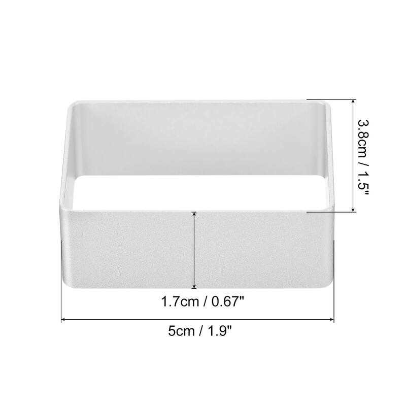 8pcs Metal Cookie Cutters Set, Aluminum Alloy Rectangle Cookie Cutter, Silver - Silver