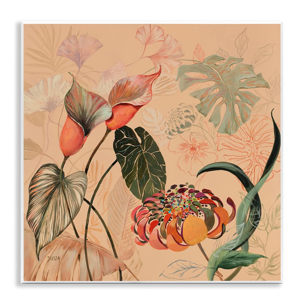 Stupell Layered Tropical Foliage Wall Plaque Art Design By Dusza
