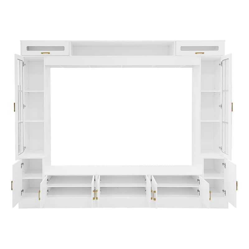 Wall Unit Entertainment Center with Bookshelves, Modern TV Stand Media Cabinet TV Console for TVs up to 80"