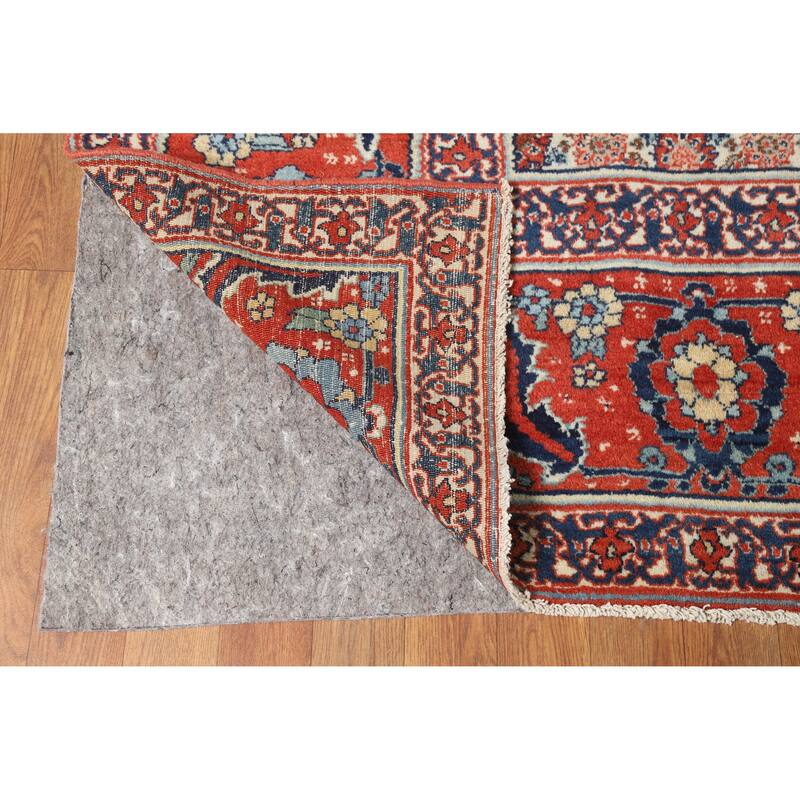 Hand Knotted Oriental 100% Wool Carpet Traditional Floral Oranges & Rust Senneh Area Rug - 11' 11'' X 9' 0''