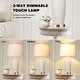 preview thumbnail 5 of 9, Beige Resin Table Lamps 3-way Touch Dimming Switch USB & Type-C Charging Ports AC Outlet (Set of 2)