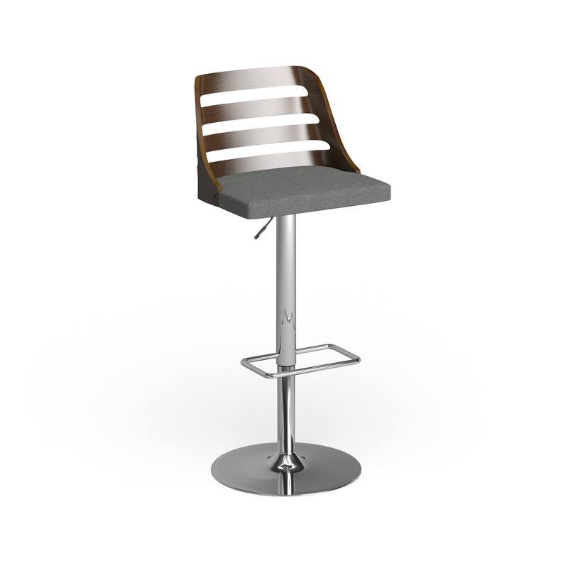 Carson Carrington Oglala Mid-century Modern Walnut Finished Adjustable Bar Stool