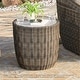 preview thumbnail 7 of 78, Patio Wicker Furniture Set Outdoor Rattan Bistro Set 1 Side Table - Gray Wicker-Gray