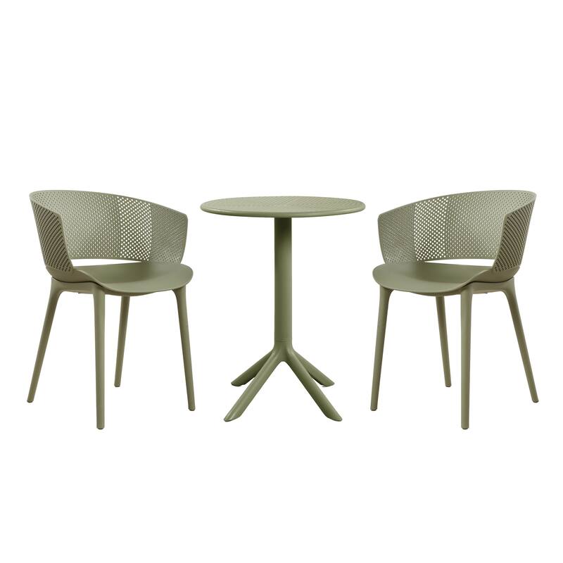 Christopher Knight Home - Bistro Modern Outdoor Plastic Bistro Set (3-Piece)