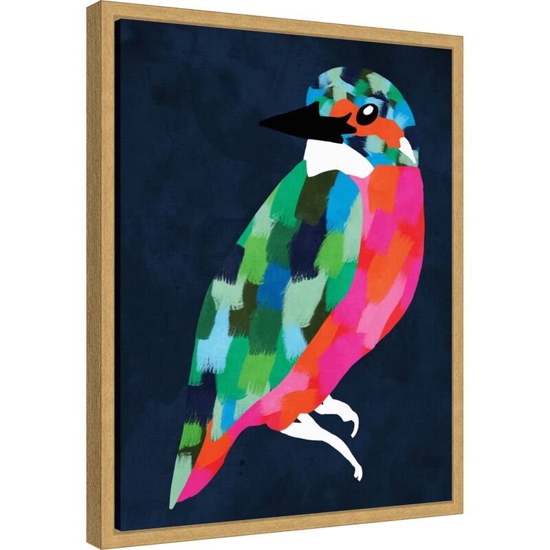 Patchwork Perfection Bird by Kintsugi99 Framed Canvas Wall Art