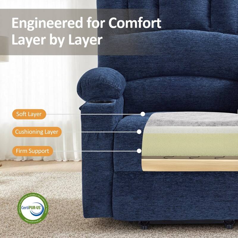 Power Lift Recliner Chair for Elderly, Massage and Heat, Faux Leather & Fabric