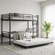 preview thumbnail 2 of 10, Twin Bunk Bed with Trundle Metal Bunkbeds with Ladder and Guardrail