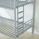 preview thumbnail 8 of 7, Silver Metal Twin over Twin Bunk Bed with Removable Ladder - Full-Length Guardrails