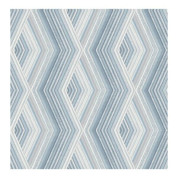 Aura Blue Geometric Wallpaper 20.5 x 396 x 0.025 Overstock 33052995